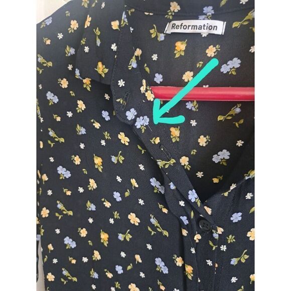 Reformation Black Floral Blouse - Picture 7 of 7